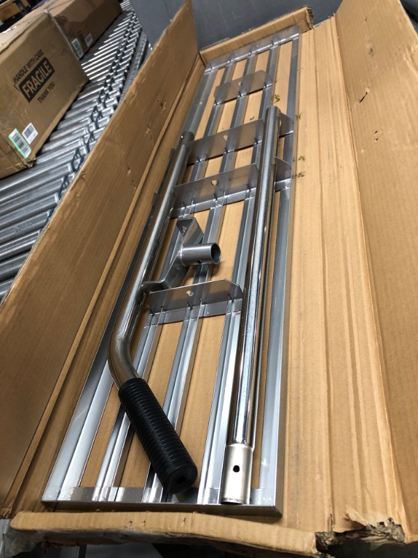 Photo 1 of FXW Lawn Leveling Rake 45" 6.5ft Lawn Leveler Ground Full Stainless Steel Leveling Rake Landscape Rake Topdressing Spreader Levelawn Tool for Backyard, Garden, Golf Couse, Farm, Pasture 45”×10“-6.5FT