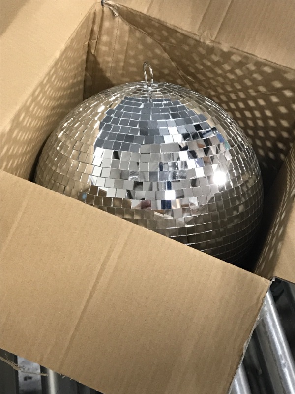 Photo 3 of 12" Disco Ball Mirror Ball Disco Party Decoration Stage Light Dj Light Effect Home Busines41Christmas Display Decoration Silver