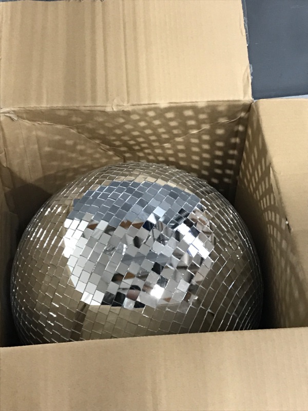 Photo 2 of 12" Disco Ball Mirror Ball Disco Party Decoration Stage Light Dj Light Effect Home Busines41Christmas Display Decoration Silver