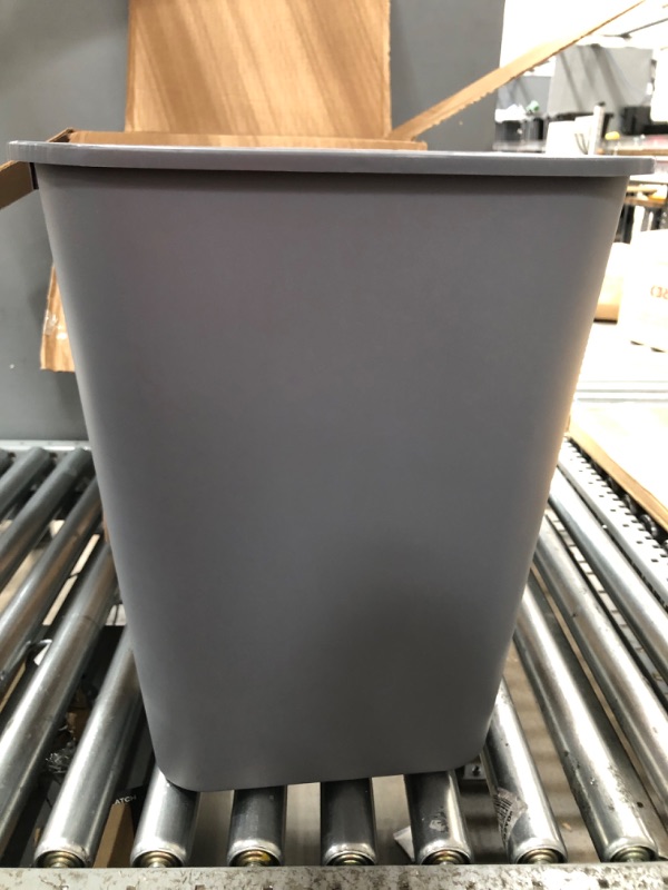Photo 1 of AmazonCommercial 10 Gallon Commercial Office Wastebasket, Grey, 1-Pack GREY 10 GALLON 1 pack