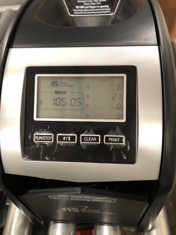 Photo 5 of Royal Sovereign 4 Row Electric Coin Counter with Patented Anti-Jam Technology & Digital Counting Display (FS-44N), Black FS-44N FS-44N