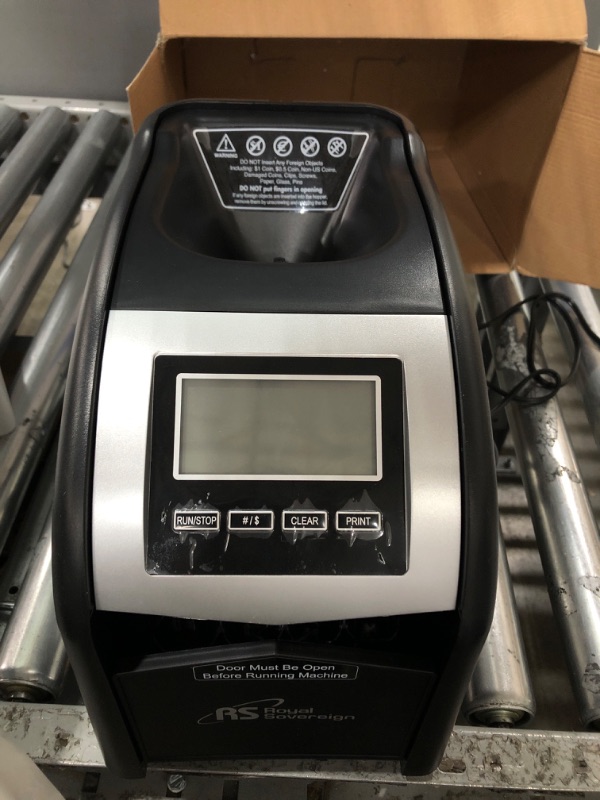 Photo 3 of Royal Sovereign 4 Row Electric Coin Counter with Patented Anti-Jam Technology & Digital Counting Display (FS-44N), Black FS-44N FS-44N