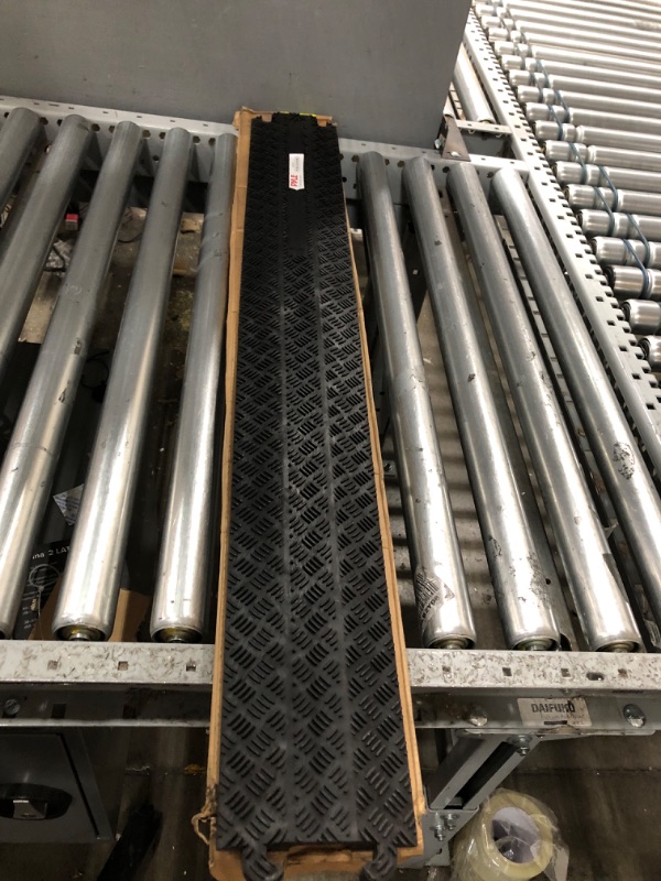 Photo 2 of Durable Cable Protection Ramp Cover - Supports 11000lbs Single Channel Heavy Duty Hose and Cord Track Floor Protection, 39.4” x 5.11” x 0.78” Cable Concealer for Indoor Outdoor Use - Pyle

