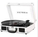 Photo 1 of COSMETIC DAMAGES**Victrola Vintage 3-Speed Bluetooth Portable Suitcase Record Player with Built-in Speakers | Upgraded Turntable Audio Sound| White (VSC-550BT-WH) White Record Player