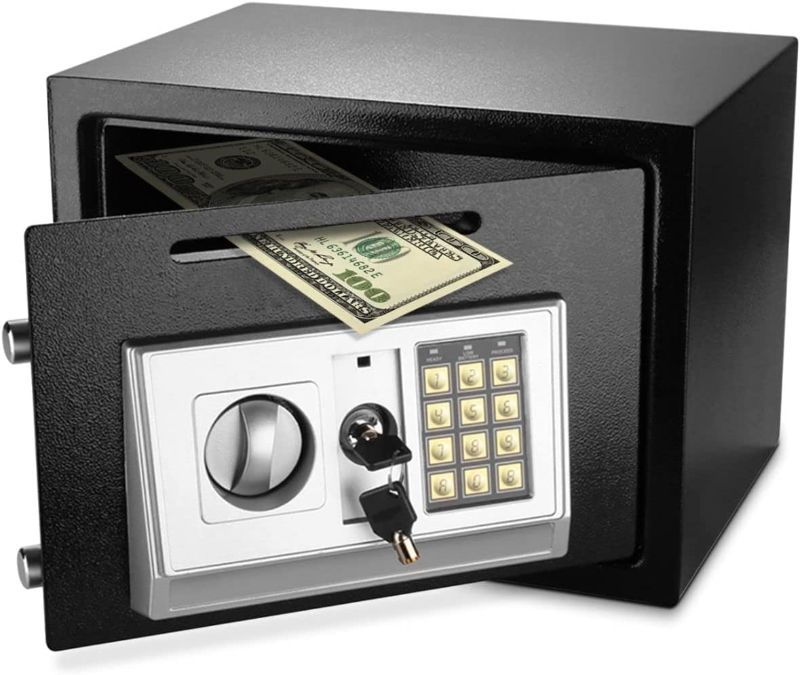Photo 1 of **MISSING KEYS*Flexzion Electronic Depository Safe Box with Drop Slot Posting Opening - Digital Keypad Combination Lock Security Cabinet for Home Office Money Documents Gun Cash Deposit Hotel (13.8"x10"x10")
