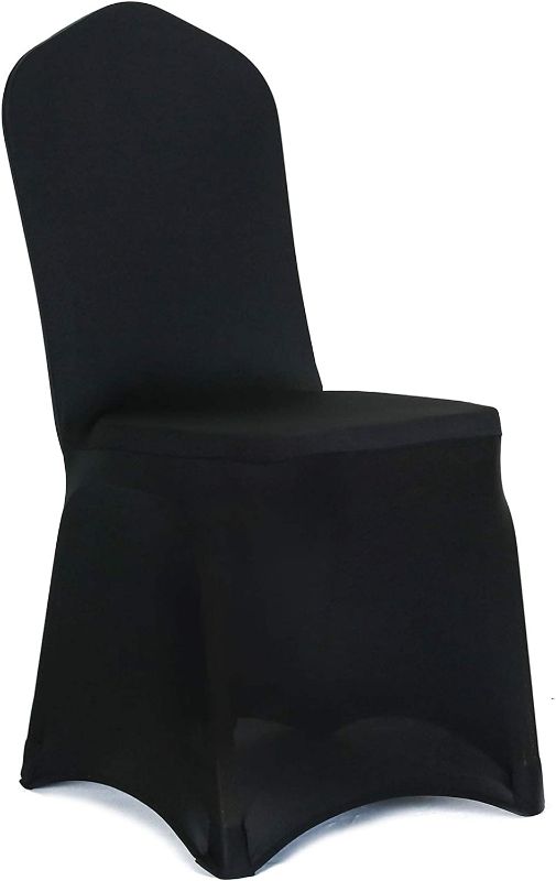 Photo 1 of 20PCS Spandex Stretch Chair Cover, Black Washable Chair Slipcovers for Party Decorations, Dining Room, Banquet, Wedding