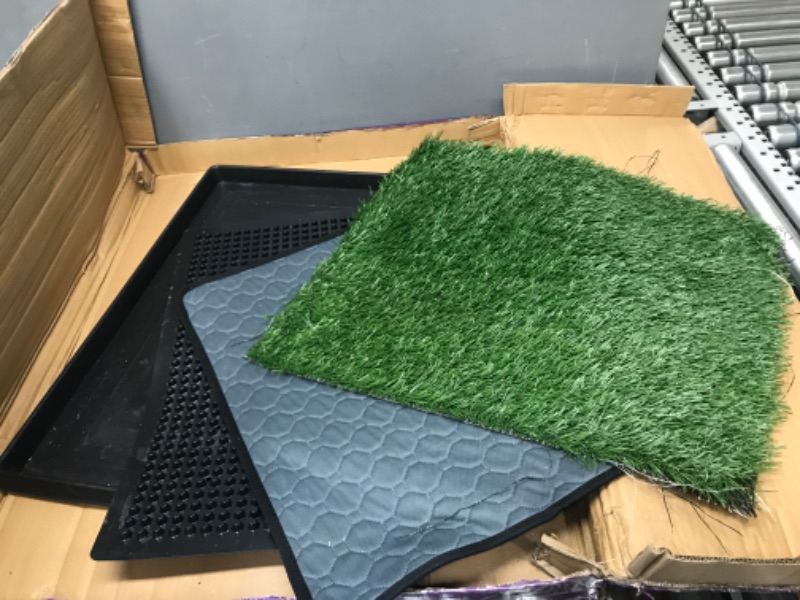 Photo 2 of **USED**
Dog Grass Pet Loo Indoor/Outdoor Portable Potty, Artificial Grass Patch Bathroom Mat and Washable Pee Pad for Puppy Training, Full System with Trays