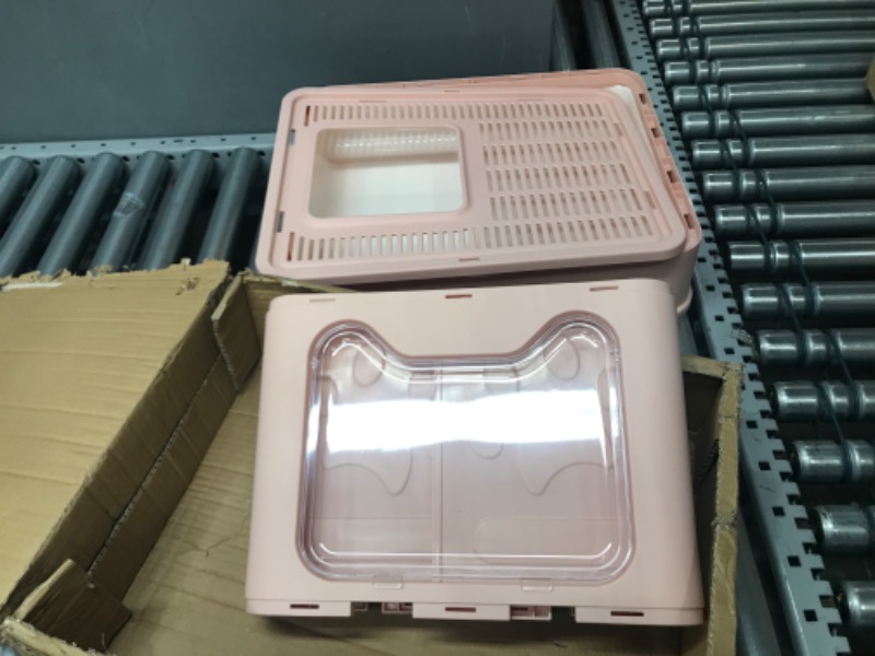 Photo 5 of **USED**
Medario Cat Litter Box, Large Foldable Front Entry Top Exit Litter Box with Lid for Cats, Cat Potty with Cat Litter Scoop and Cat Litter Mat Easy Clean Pink