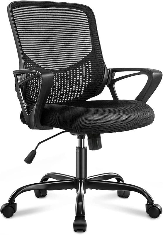 Photo 1 of *PARTS ONLY*  Office Chair Mid Back Computer Chair Ergonomic Mesh Computer Desk Chair with Lumbar Support Armrest, Executive Height Adjustable Swivel Task Chair for Women Adults
