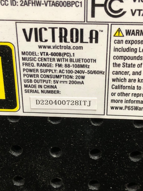 Photo 6 of MINOR DAMAGE ON CORNER Victrola 8-in-1 Bluetooth Record Player & Multimedia Center, Built-in Stereo Speakers - Turntable, Wireless Music Streaming, Real Wood | Black, 1SFA Black Entertainment Center