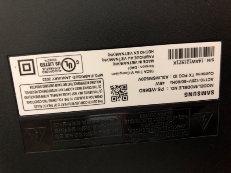 Photo 2 of ""FOR PARTS""" 2.1ch Soundbar w/Dolby 5.1 DTS Virtual:X, Bass Boosted, Built-in Center Speaker, Bluetooth Multi Connection, Voice Enhance & Night Mode, Subwoofer Included, 2020 HW-B450 Soundbar