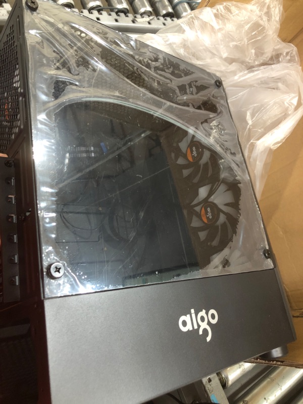 Photo 3 of aigo A01 pc Desktop Computer case with 12cm RGB Fan Dustproof pc Gamer completo ATX Tempered Glass chasis Gaming case