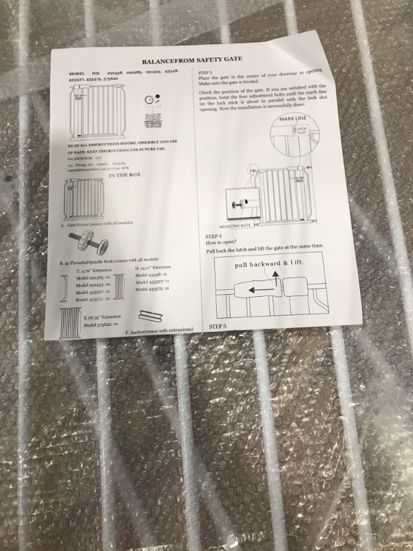 Photo 3 of BalanceFrom Easy Walk-Thru Safety Gate for Doorways and Stairways with Auto-Close/Hold-Open Features, Multiple Sizes 29.1 - 43.3 inch Cool White