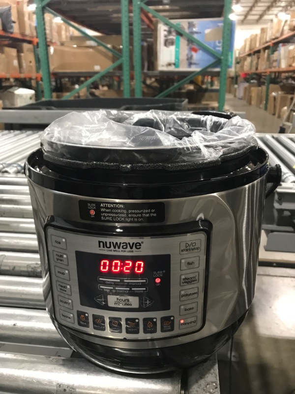 Photo 3 of **tested/ turns on** NUWAVE Nutri-Pot 6-Quart Digital Pressure Cooker with Sure-Lock Safety System; Dishwasher-Safe Non-Stick Inner Pot; 11 Pre-Programmed Presets; Detachable Pressure Pot Lid for Easy Cleaning; (6-Quart)