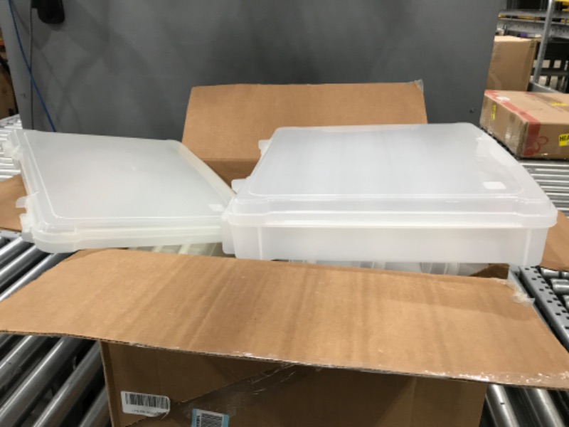 Photo 1 of IRIS USA 6 Pack Clear Scrapbook Paper Storage Boxes, Portable Craft and Art Project Case for 12 x 12 File Paper, Plastic Storage Box Office Documents Holder 12" x 12" Paper - 6 Pack