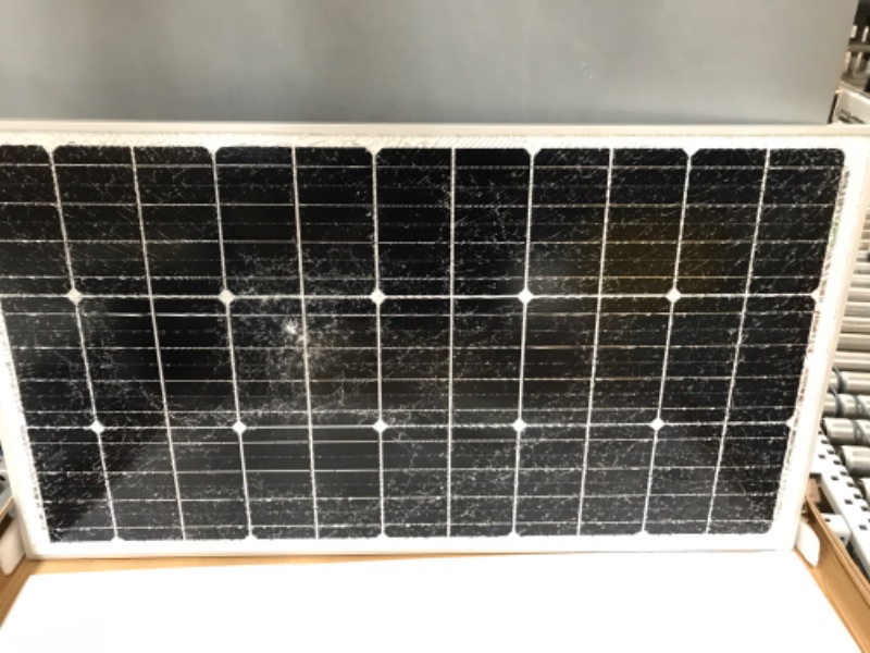 Photo 2 of *Damaged* ECO-WORTHY 100 Watt Solar Panel 12 Volt Monocrystalline Solar Panel High Efficiency Module RV Marine Boat Caravan Off Grid 100W