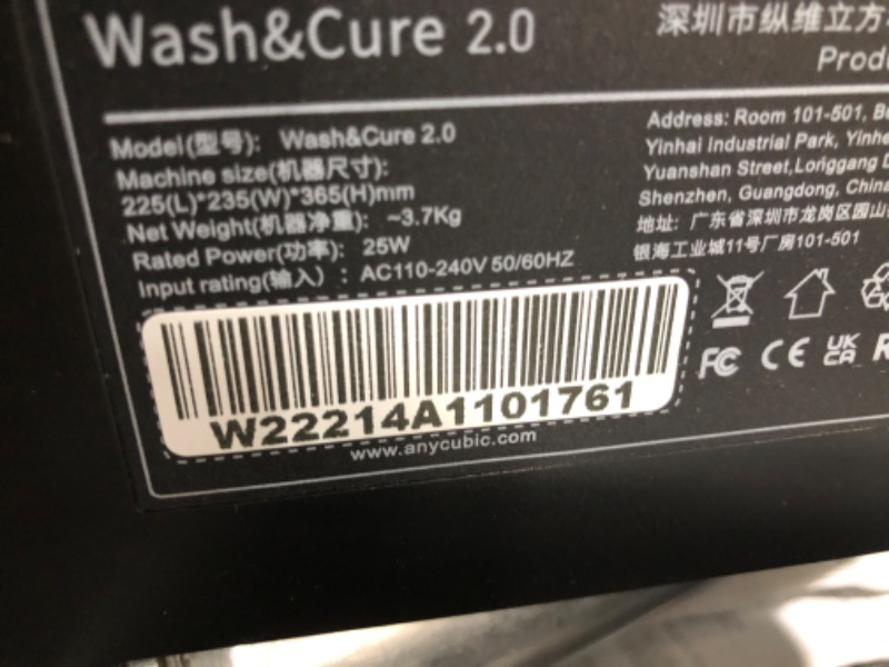 Photo 4 of **NOT FUNCTIONAL PARTS ONLY!! ANYCUBIC Wash and Cure Machine 2.0, 2 in 1 UV Washing and Curing Station for ANYCUBIC Photon Mars LCD/DLP/SLA 3D Printer Models, with Rotary Curing Turntable and Washing Bucket S-WACH CURE 2.0