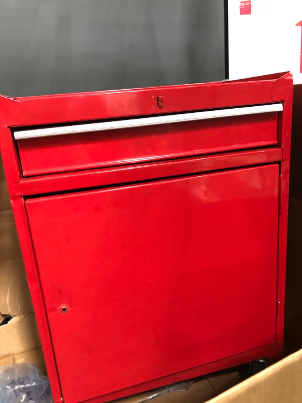 Photo 9 of BIG RED ATBT1204R-RED Detachable 4 Drawer Tool Chest with Large Storage Cabinet and Adjustable Shelf, 20.3" l x 11" w x 40.4" h