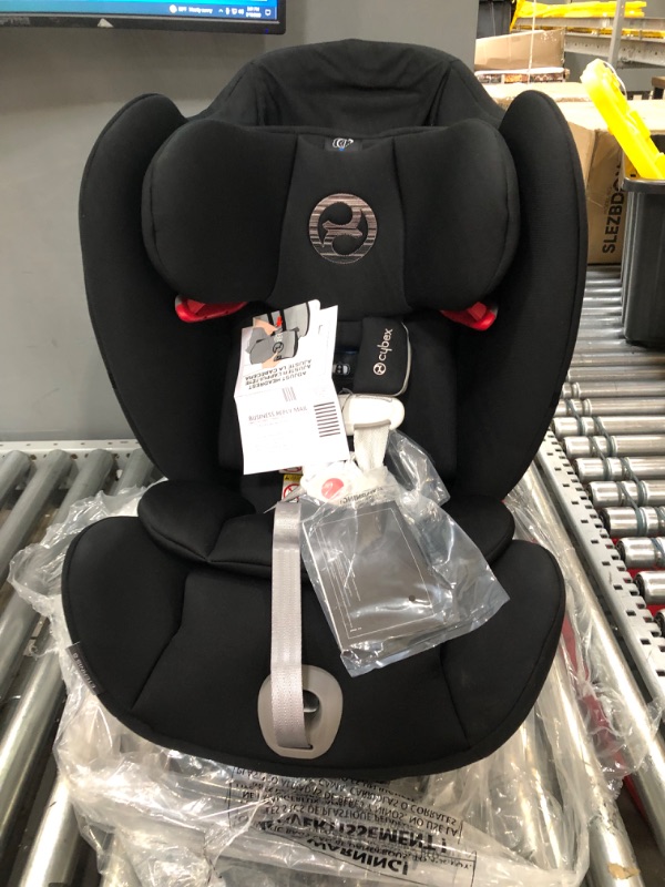 Photo 1 of Cybex Eternis S, All-in-One Convertible Car Seat, Use from Birth to 120 lbs, Reclining 12-Position Height-Adjustable Headrest, Side Impact Protection, Lavastone Black 1 Count (Pack of 1)