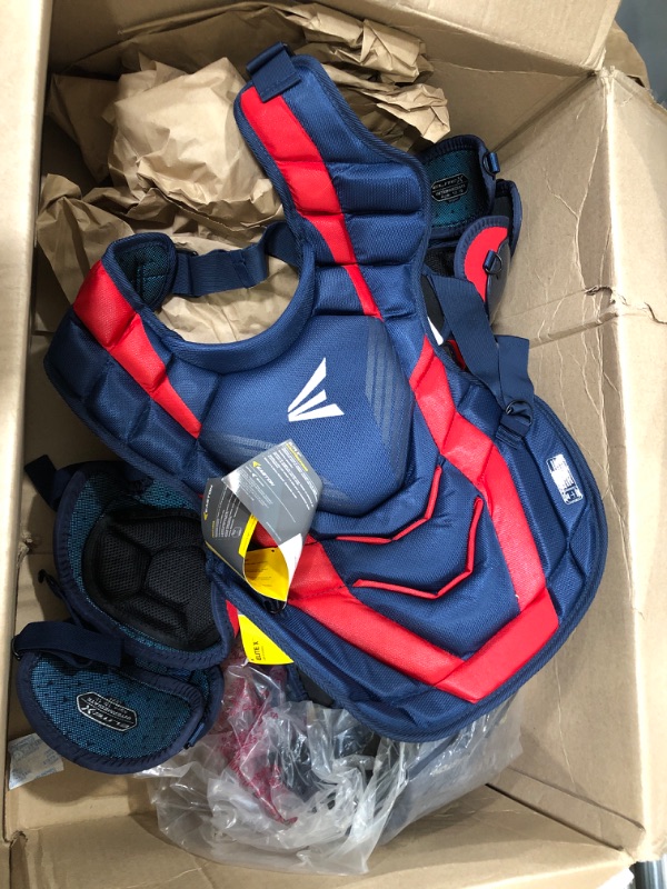 Photo 2 of Easton | ELITE X Baseball Catcher's Equipment | Box Set | NOCSAE Approved | Youth/Intermediate/Adult | Multiple Colors Intermediate Navy/Red