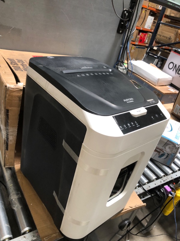 Photo 1 of Aurora Commercial Grade 200-Sheet Auto Feed High Security Micro-Cut Paper Shredder/ 60 Minutes/ Security Level P-5 200-Sheet AutoFeed MicroCut MicroCut