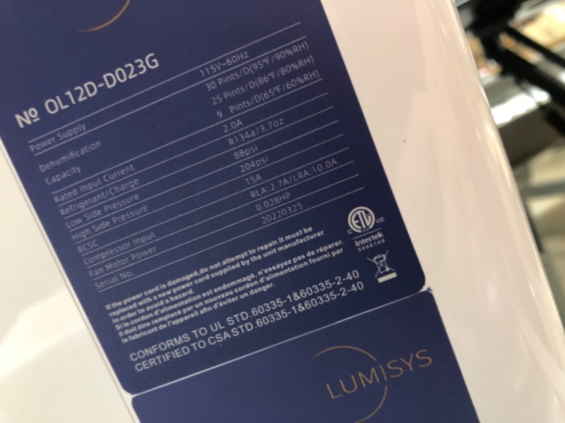 Photo 3 of Lumisys 2000 Sq Ft 30 Pints Dehumidifiers for Large Room, Basements, Home, Bathroom, Bedroom, with Auto or Manual Drainage | 36db Industry Leading Noise Reducing | Air Filter, Three Operation Modes, Rotating Knob 2,000 Sq. Ft