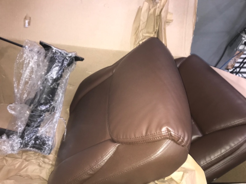 Photo 1 of *BACK REST AND SET ONLY** *PARTS ONLY** BROWN LEATHER OFFICE CHAIR