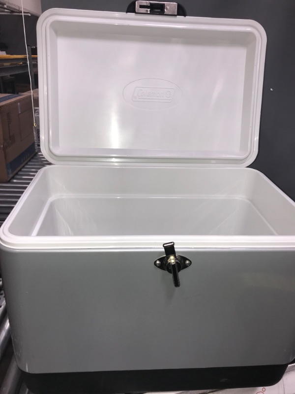 Photo 3 of Coleman Cooler | Steel-Belted Cooler Keeps Ice Up to 4 Days | 54-Quart Cooler for Camping, BBQs, Tailgating & Outdoor Activities Silver