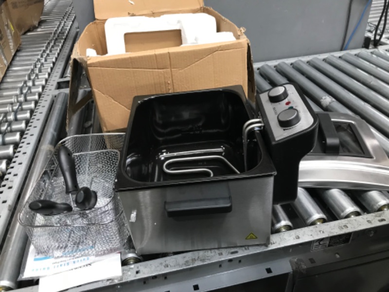 Photo 2 of **INCOMPLETE**Secura Electric Deep Fryer 1800W-Watt Large 4.0L/4.2Qt Professional Grade Stainless Steel with Triple Basket and Timer