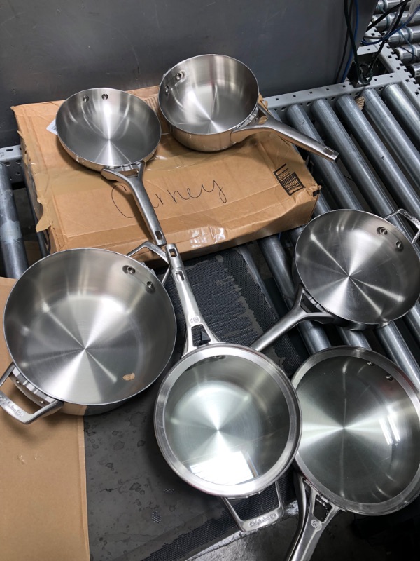 Photo 2 of 
Calphalon 10-Piece Pots and Pans Set, Stainless Steel Kitchen Cookware with Stay-Cool Handles and Pour Spouts, Dishwasher Safe, Silver