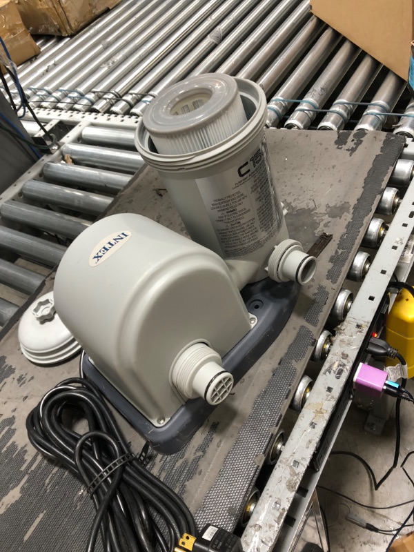 Photo 1 of Pump Works but Rough Sounding****INTEX 28635EG C1500 Krystal Clear Cartridge Filter Pump for Above Ground Pools, 1500 GPH Pump Flow Rate & Deluxe Wall Mount Surface Skimmer 1,500 Gallons Per Hour 1,500 Gallons Per Hour Filter Pump + Skimmer