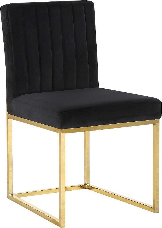 Photo 2 of 
Meridian Furniture Giselle Collection Modern | Contemporary Velvet Upholstered Dining Chair with Durable Metal Base, 
