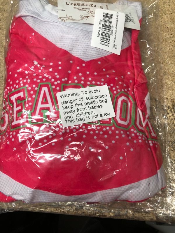 Photo 1 of Alaiyaky Zombie Girls Cheerleader Costume Toddler Girls Cheerleading Outfit Fancy Dress Skirt for Kids Halloween Cosplay Gift 3-4 Years Pink