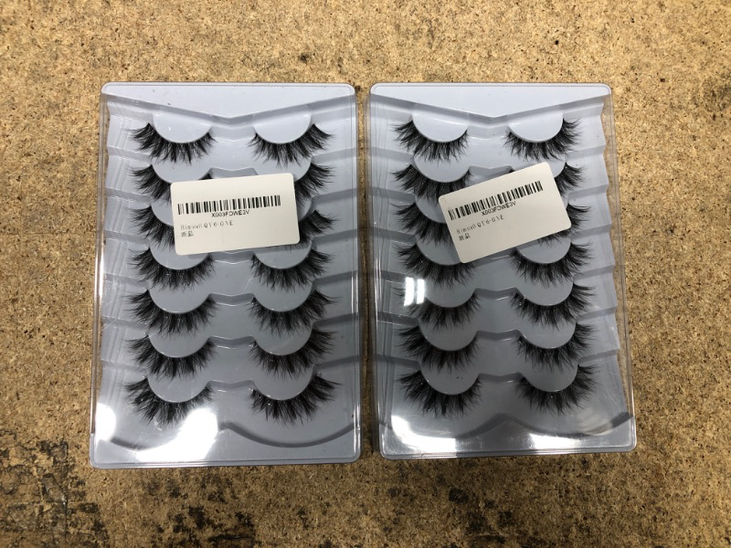 Photo 2 of 2-Pack Himirell Cat Eye Lashes Natural Look Clear Lash Band False Eyelashes 12mm Short Faux Mink Lashes Look Natura Fake Eyelashes Strip Lashes Wispy Lashes 7 Pairs Fake Lashes Pack