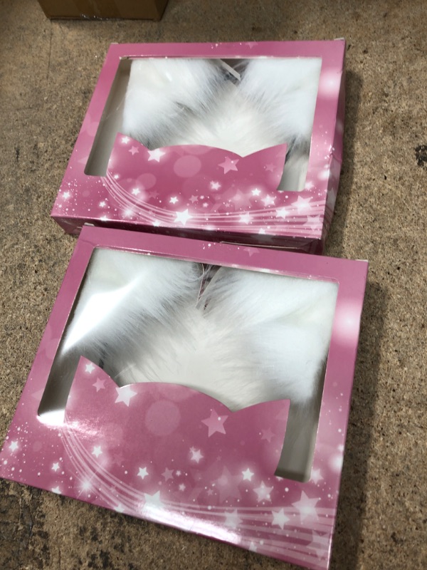 Photo 2 of 2 of- Realistic Cat Ears Furry Cat Ears Headband Faux Fur Ear Headband Furry Cat Costume Cosplay Cat Ears Accessories for Halloween White