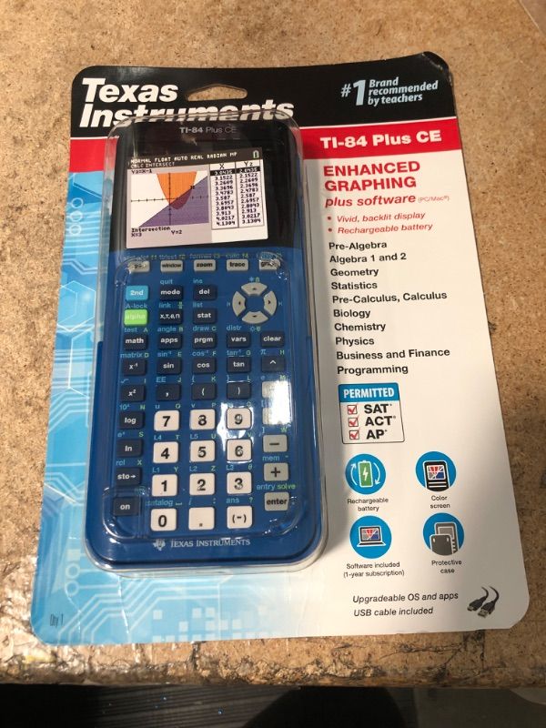 Photo 2 of Texas Instruments 84 Plus CE Graphing Calculator - Blue