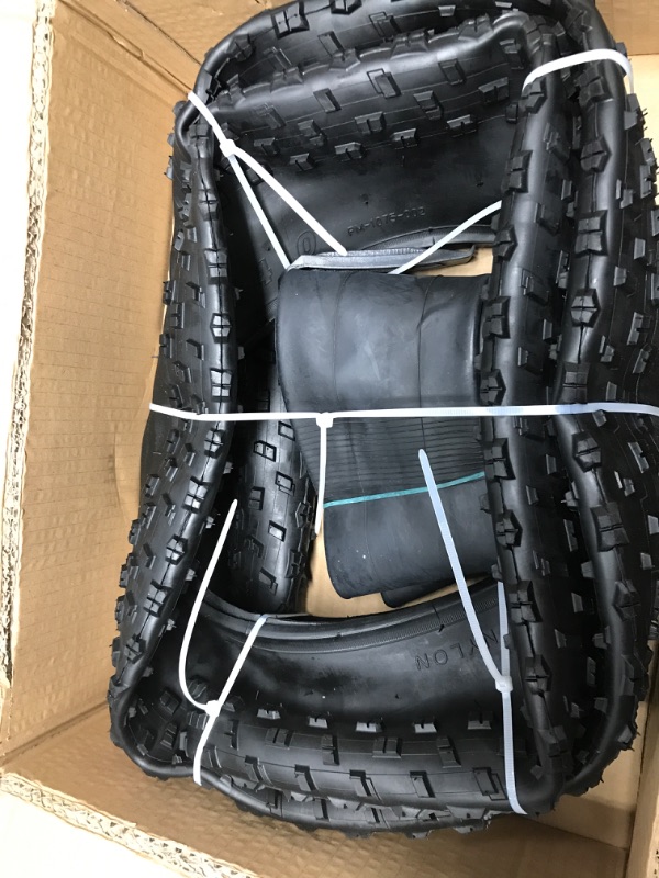 Photo 2 of 1 Pack 24" Fat Tire 24x4.0 Plus 1 Pack 24" Fat Bike Tube 24 x 4.0/4.5AV32mm Valve Compatible with 24x4.0 Mountain Bike Tire/Snow Bike tire and Tube (Black)