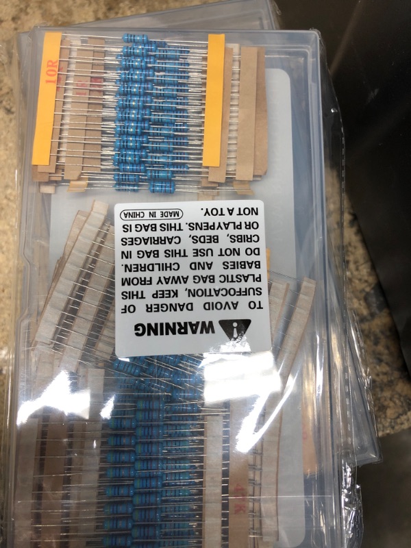 Photo 1 of  *6 pack * AUKENIEN 40 Values 1/2W Resistor Pack 1% 1/2 Watt Metal Film Fixed Resistors Assortment Kit 1 2.2 10 22 47 100 120 220 470 1K 2K 2.2K 4.7K 10K 22K 47K 100K 220K 470K 1M Ohm Resistance