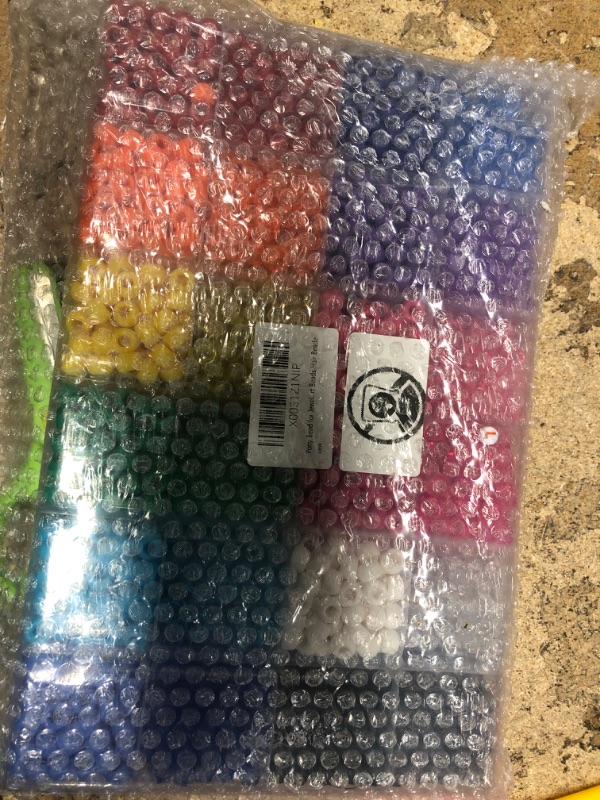Photo 2 of  Pony Beads for Bracelet Making Kit 48 Colors Kandi Beads Set, 2400pcs Plastic Rainbow Bead Bulk and 1560pcs Letter Beads with 20 Meter Elastic Threads for Craft Jewelry Necklace