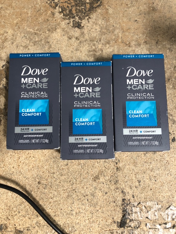 Photo 2 of 3 PACKS OF Dove Men+Care Clinical Protection Antiperspirant Clean Comfort 1.7 oz EXP 5/23