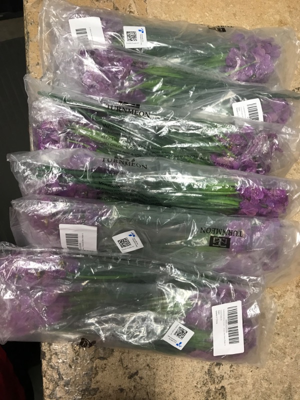 Photo 2 of  6 pack* TURNMEON Artificial Flowers Outdoor UV Resistant Plastic Plant Silk Flower