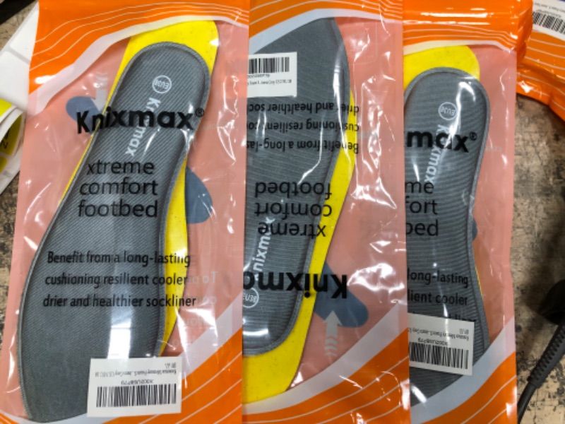 Photo 2 of (BUNDLE OF THREE) Knixmax Memory Foam Shoe Inserts for Women, Replacement Shoe Insoles for Sneakers Loafers Slippers Sport Shoes Work Boots, Comfort Cushioning Innersoles Shoe Liners Grey EU 38 7 Women/5 Men 1: 8mm-grey