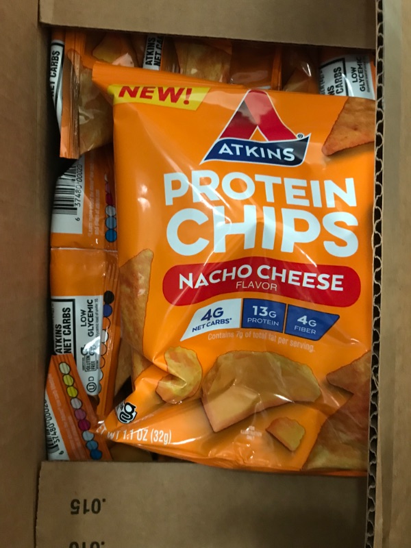Photo 2 of (SEE NOTES) Atkins Protein Chips, Nacho Cheese, Keto Friendly, Baked Not Fried, 1.1 Ounce (Pack of 12)
