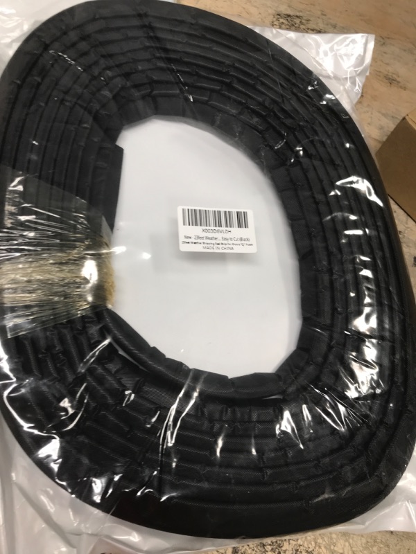 Photo 2 of 23feet Weather Stripping Seal Strip for Doors "Q" Foam,Hard Flange Card Slot Installation Seals Large Gap, Easy to Cut (Black) 23FEET Black