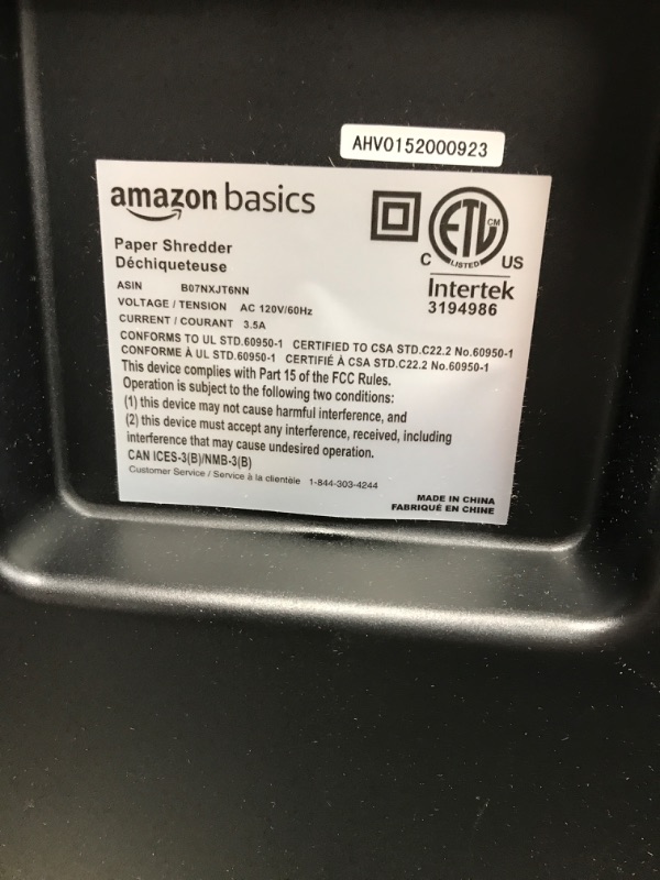 Photo 5 of Amazon Basics 150-Sheet Autofeed Micro-Cut Paper Shredder 150 Sheet Shredder