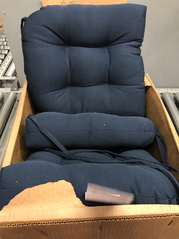 Photo 1 of SET OF 4 DARK BLUE SEAT COUSHINS 15.5"x15.5"