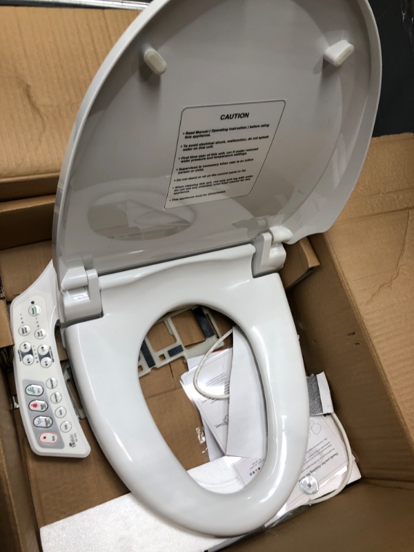 Photo 2 of **HAS BEEN USED** 
BioBidet Ultimate BB-600 Bidet Toilet Seat, adjustable Heated Seat and Freshwater, Dual Nozzle Sprayer, Posterior Feminine Wash, Elongated BB600-Side Control Panel Elongated