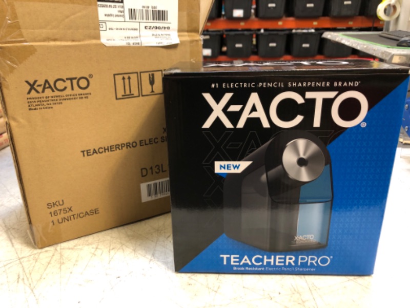 Photo 3 of X-Acto® TeacherPro® Classroom Electric Pencil Sharpener, Blue Black