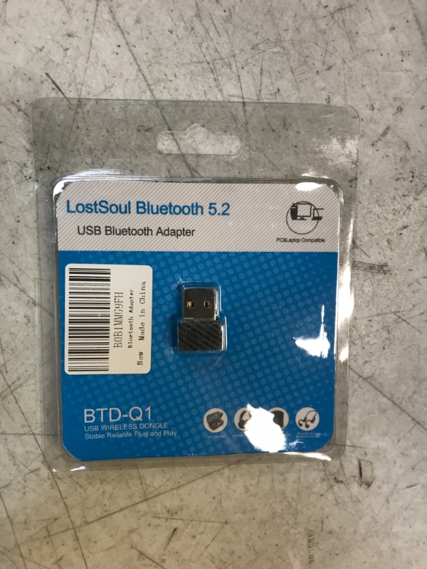 Photo 2 of Bluetooth Adapter for PC, 5.2 USB Mini Bluetooth Dongle Receiver Support Windows 10/8.1/8/7 Mac OS for Connecting Bluetooth Headphones Mouse Keyboard to PC Laptop Desktop - Plug and Play