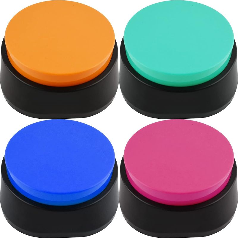 Photo 1 of 
Roll over image to zoom in



ModoSlim Pet Training Button 4 Pack- Colorful Voice Recording Button for Dogs Cats Pets Communication Training Buzzer Recordable Button & Playback Gifts for Study Play Game Office Teaching Classroom